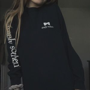 navy blue long sleeve simply southern shirt